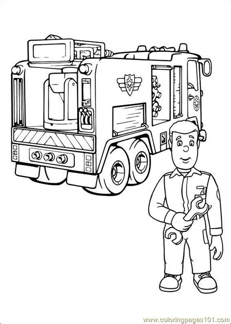 Top 15 firefighter coloring pages for preschoolers: Fireman Sam 27 printable coloring page for kids and adults