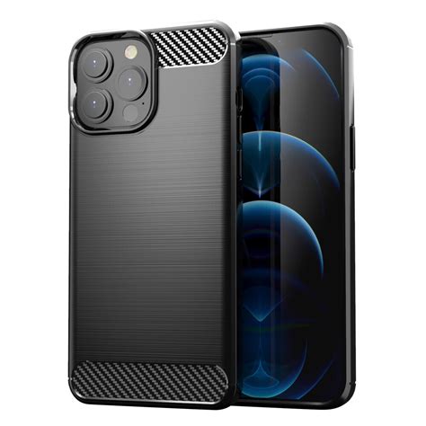 Силиконов Кейс Carbon за Iphone 13 Pro Висококачествен Черен Emagbg