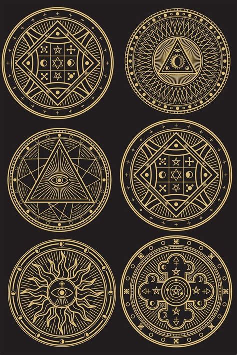 Golden Mystery Witchcraft Occult Alchemy 895823 Geometry Art