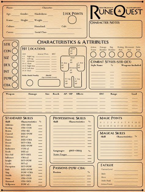 19 Role Playing Character Sheets Ideas Character Sheet Playing