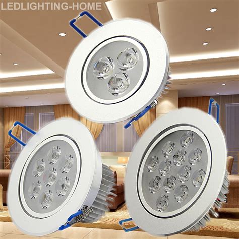Bathroom flush mount ceiling lights. 6/12pcs 3W/7W/12W LED Recessed Ceiling Spot Light Lighting ...