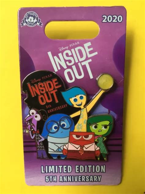 Disney Inside Out Joy Sadness Anger Fear Disgust 5th Anniversary Pin Le