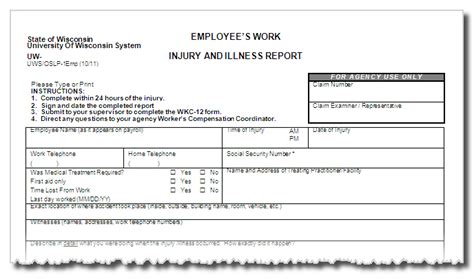 Forms Workers Compensation