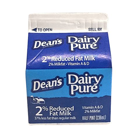 Dairypure Milk 2 Reduced Fat Half Pint Eco Carton Gable Top Shop