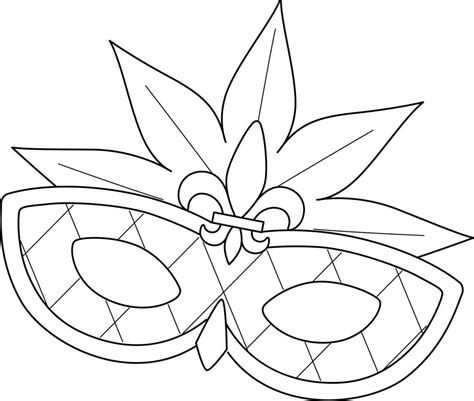 Mardi Gras Mask Isolated Coloring Page For Kids 15694389 Vector Art At