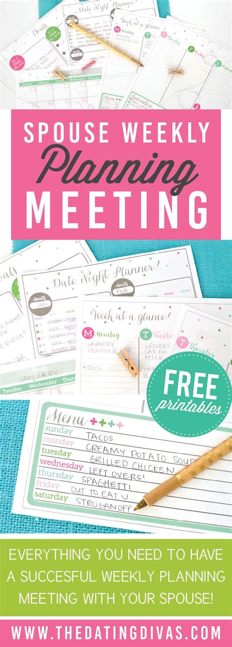 Monthly and weekly agenda 2. Weekly Planner for Marriage - From The Dating Divas