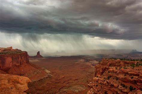 Landscape Rock Nature Clouds Rain Desert Wallpapers