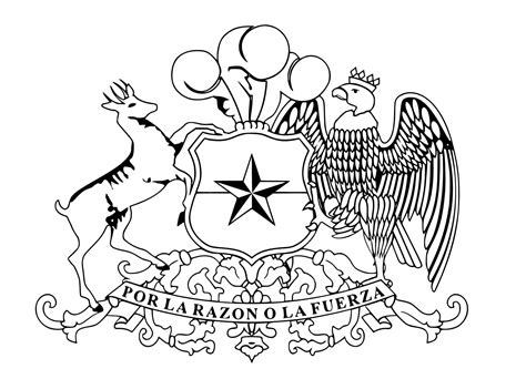 Dibujos de El Escudo de Armas de la República de Chile para Colorear