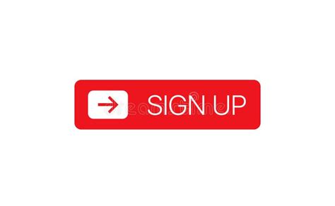 Sign Up Red Button Vector Illustration For Web Stock Vector