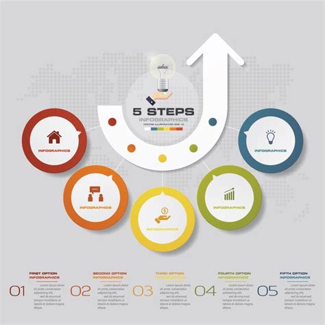 Premium Vector 5 Steps Process Infographics Element For Presentation