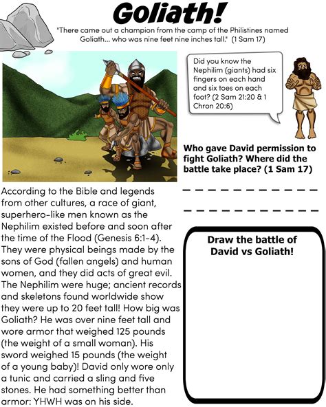 Goliath Bible Worksheet For Children Free Download