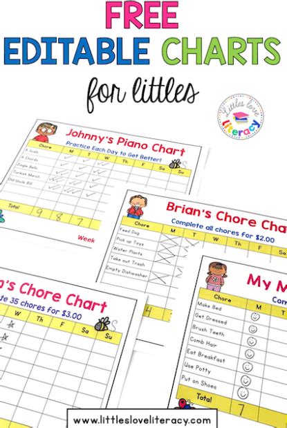 Editable Charts For Littles Littles Love Learning Daily Routine