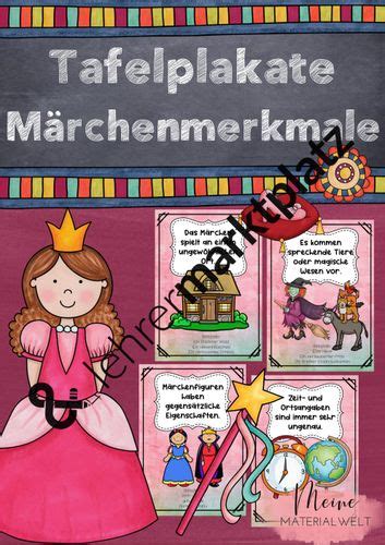 tafelplakate zu den märchenmerkmalen unterrichtsmaterial im fach deutsch
