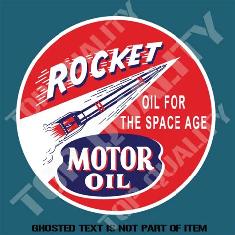Vintage Rocket Motor Oil Decal Sticker Vintage Americana Retro Hot Rod