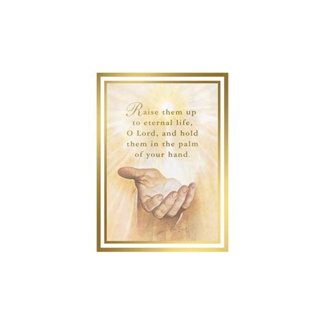 Send one of our beautiful cards and enroll someone for prayers today. In the Palm of His Hand Mass Card-catholic mass cards-mass cards for the deceased-funeral mass cards