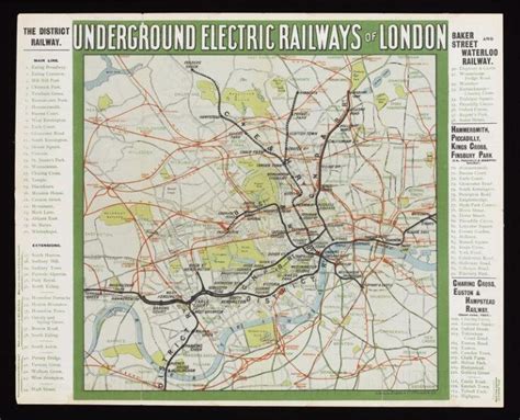 Map Of The Underground Electric Railways Of London V A Explore The Collections