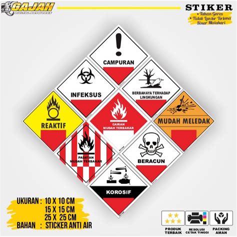 Jual Stiker Label Limbah B Stiker Bahan Berbahaya Dan Beracun Shopee
