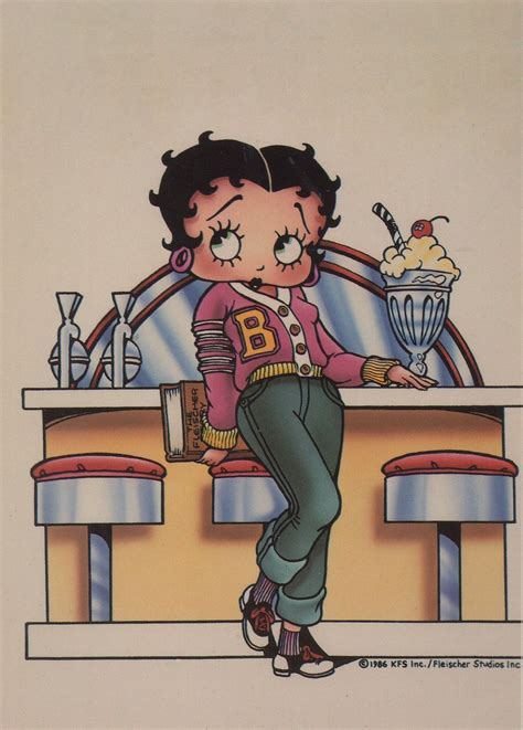 Betty Boop S Rock N Roll Ice Cream Sundae Postcard Topics