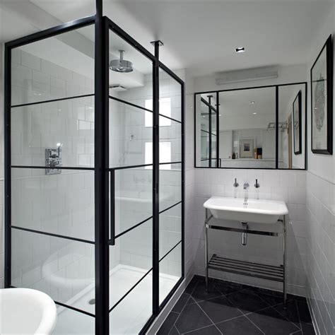 Black Frame Showers Sophisticated With Modern Industrial Flair