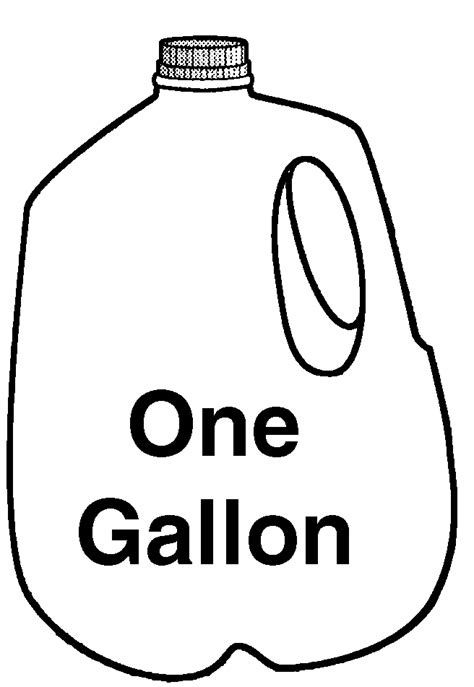 Milk Jug Clip Clipart Gallon Carton Cartoon Cliparts Outline Drawing