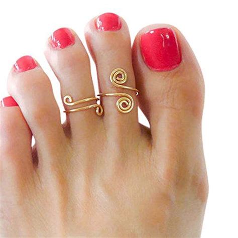 14k Gold Filled Swirl Wire Wrap Sets Adjustable Midi Toe Rings