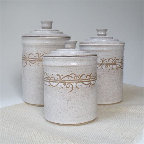 White Kitchen Canisters Set Of 3 Made To Order Storage And