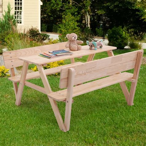 Jaxpety Kids Picnic Table Set Outdoor Garden Yard Portable