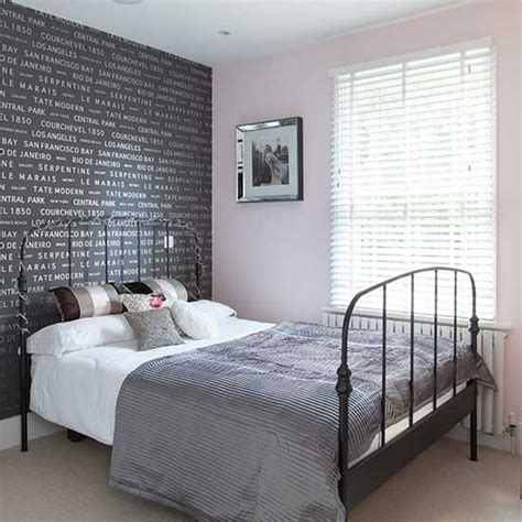 Grey Typographical Wallpaper Bedroom Wallpaper Ideas Uk