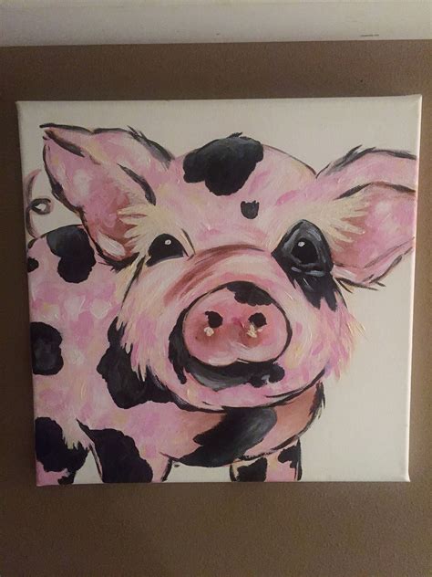 Pin By Heather Podwoski On Artsy Cute Canvas Paintings Farm Animal