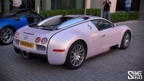 Pink Bugatti Veyron Arrival Convoy And Drag Races Youtube
