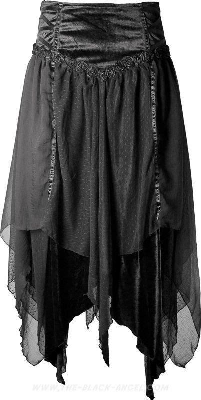 long gothic skirt by sinister black velvet with several layers of flowing fabric gothic