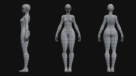 artstation low poly female base mesh andrew chacon female base character modeling 3d