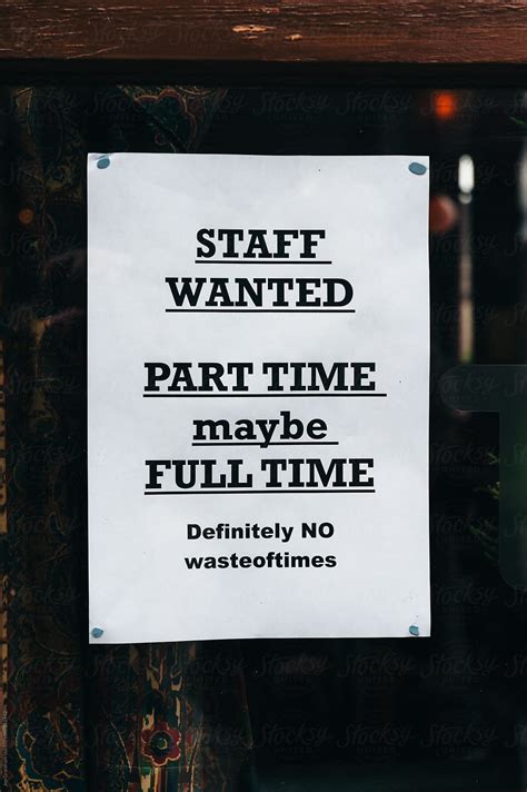 Staff Wanted Sign By Jen Grantham Job Hire Stocksy United
