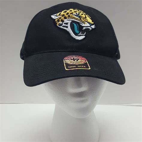47 Brand Nfl Jacksonville Jaguars Black Hat Strapback Cap One Size 47