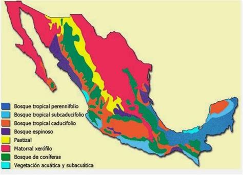 Tropical Ecology Notebook Biomes Of Mexico Map