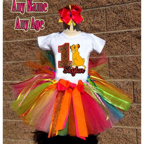 Rainbow Lion King Birthday Outfit Baby Toddler Girl Personalized