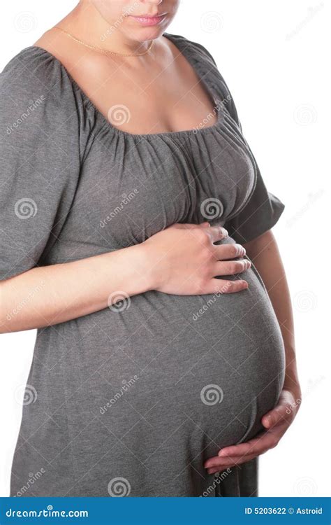 Expectant Mother On White Background Stock Photo Image Of Birth