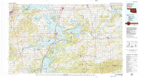 Eufaula Topographical Map 1100000 Oklahoma Usa