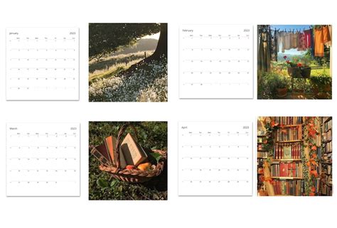 2023 Cottagecore Calendar 2023 Calendar Aesthetic Calendar Etsy Denmark