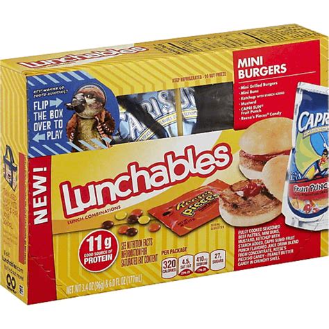 Lunchables Mini Burgers Lunch Combinations 34 Oz Tray With Capri Sun