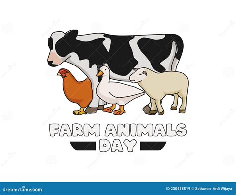 Vector Graphic Of World Farm Animals Day Stock Vector Illustration Of