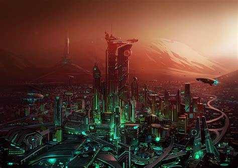 Artstation Martian City Samuel Whitehead Futuristic City Sci Fi