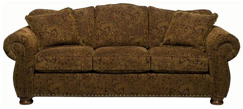 Stanton 326 Traditional Camel Back Sofa With Rolled Arms And Bun Feet