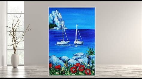 Easy Seascape Painting Acrylic Painting Step By Step Mariarthome