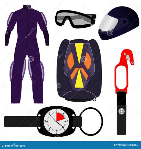 Equipment For Skydiving Set Rig Altimeter Hook Knife Helmet