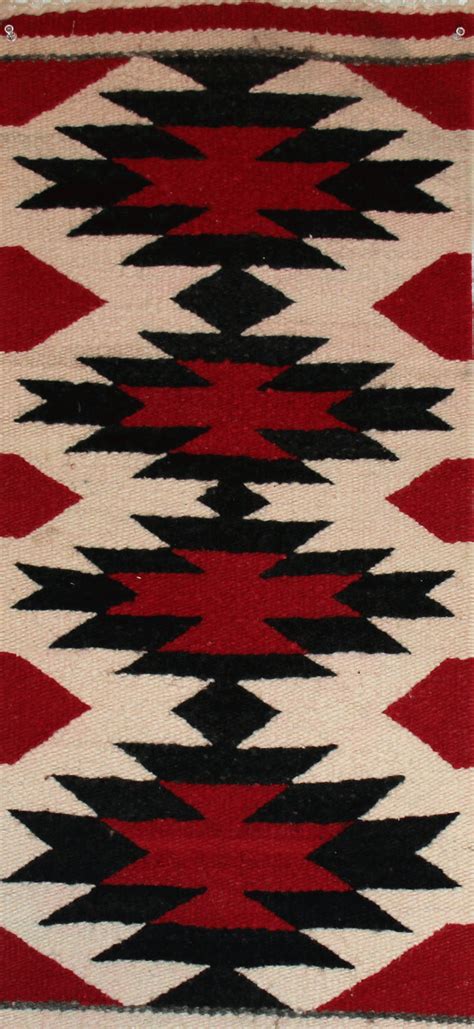 Fourth Night Navajo Rug 15x32 Native American Blanket Native