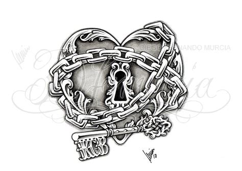 Heart Lock And Key By Dfmurcia On Deviantart Key Tattoo Designs