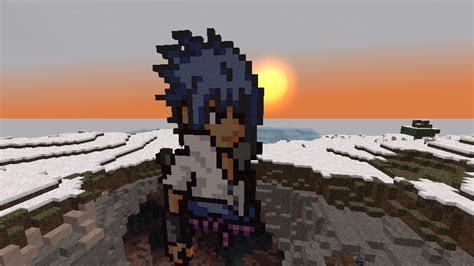 Sasuke Uchiha Pixel Art Minecraft Map
