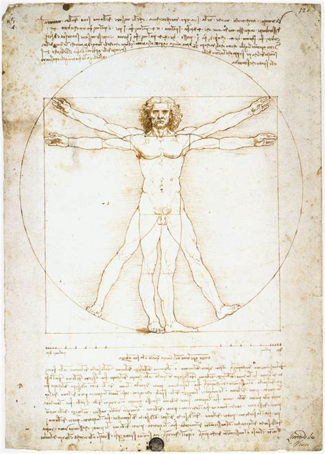 Il monumento offre un'immagine solenne e austera dello scienziato e ai piedi si trovano quattro suoi discepoli. Da Vinci's Code: Leonardo's "Vitruvian Man"