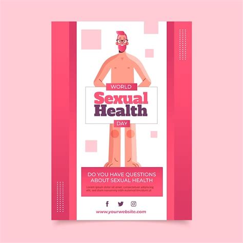 free vector flat world sexual health day vertical flyer template